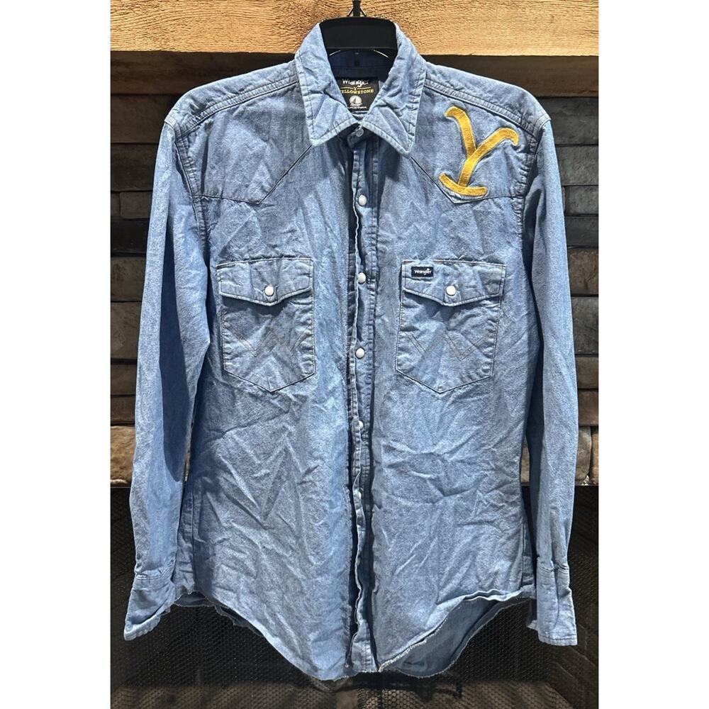 Men’s WRANGLER x YELLOWSTONE Pearl Snap Western Long Sleeve Shirt Size M *C6